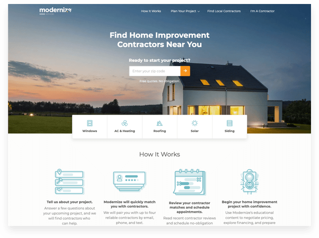 quinstreet-home-services-modernize-home-page